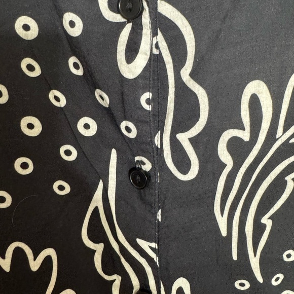 Gudrun Sjoden Organic Cotton Tunic Top Dress Black White abstract floral print - Picture 4 of 7